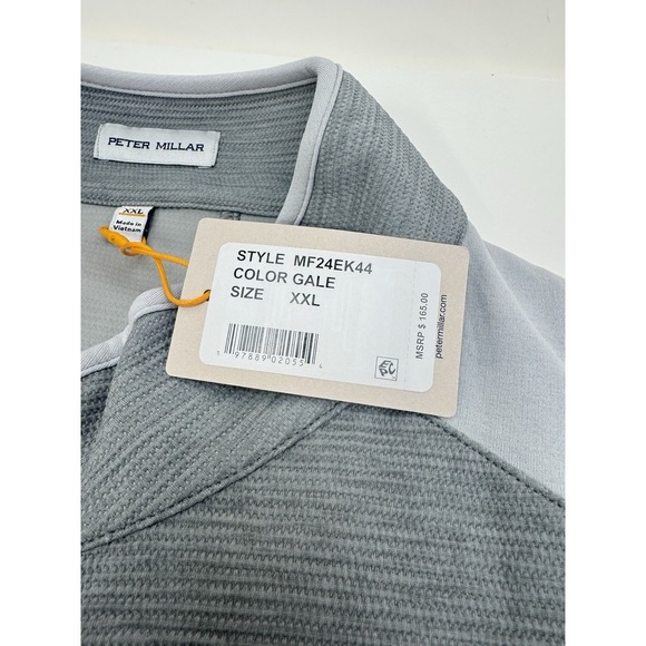 NWT Peter Millar Vista Hybrid Golf Vest Crown Sport Gale Grey Full Zip‎ XXL $165 - Picture 8 of 16